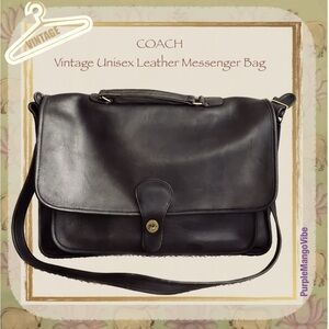 COPY - COACH VINTAGE | Unisex 1990s Vintage Coach Leather Messenger Bag